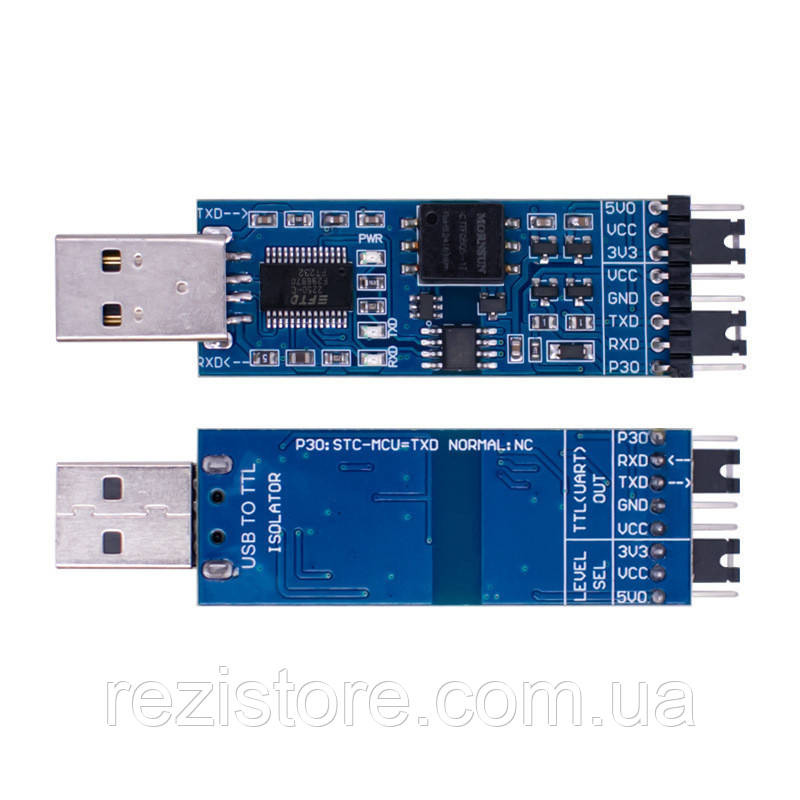 USB до UART послідовний модуль з ізоляцією сигналу USB до TTL, FT232, 5 В/3,3В, фото 1