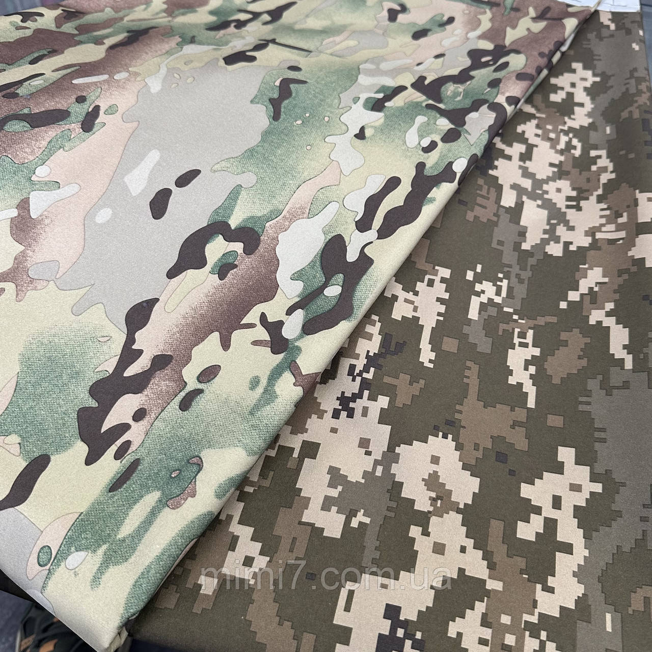 Ткань Софтшелл (SoftShell) Мультикам / Пиксель ОПТ 320 г/м² водоотталкивающая для курток и спецодежды, фото 1