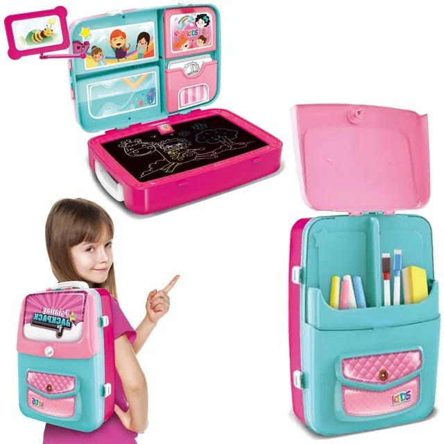 Набор для рисования 3в1 Backpack Packing, в кейсе, Розовый / Набор художника, фото 1