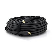 Кабель Ritar Premium PL-HD347 HDMI-HDMI 19+1, Ultra HD 4Kx2K, 2160P, 20.0m, v2,0, OD-8.5mm, с фильтром, круглый Black, коннектор