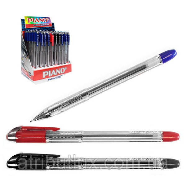 Ручка кулькова PT-207A (хром ковпачок) синя, фото 1