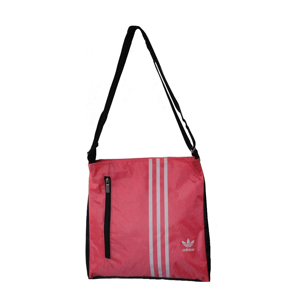 Спортивна сумка-барсетка маленька рожева з чорним оздобленням