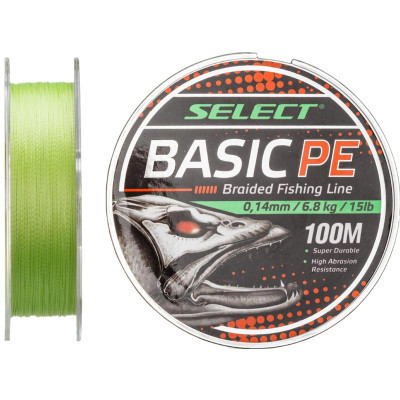 Шнур Select Basic PE 100m Light Green 0.16mm 18lb/8.3kg (1870.27.50), фото 1