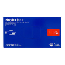 NITRYLEX® BASIC перчатки нитриловые смотровые неприпудренные, L blue (50 пар\/пач) - 2 шт. Код/Артикул RD30105004, фото 1