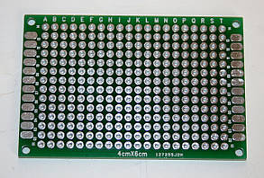 Макетна друкована плата, двостороння, розмір 4 см*6 см