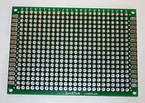 Макетна друкована плата, двостороння, розмір 5 см*7 см