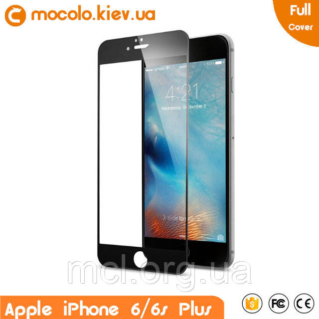 Захисне скло Mocolo iPhone 6/6s Plus Full Cover (Black)