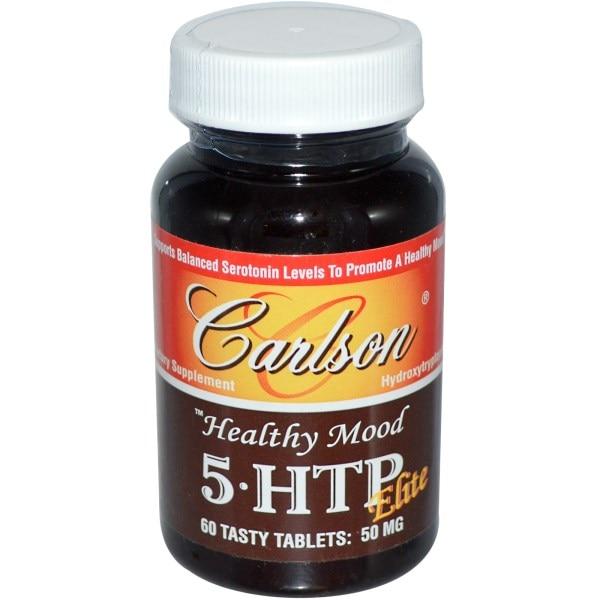 Carlson Labs, Healthy Mood, 5-HTP Elite, Natural Raspberry Flavor, 50 mg, 60 Tasty Tablets - фото 1 - id-p94203592