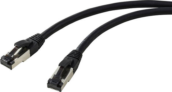 Сетевой кабель Renkforce RF-7106484, 1 шт., RJ45, CAT 8.1, S/FTP, 3,00 м, черный