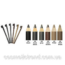 Олівець для брів водостійкий зі щіточкою M-400/01 чорний (black) Malva cosmetics (розподавання), фото 4