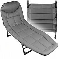 Туристическая раскладная кровать Bass Polska BH 31005 200х64х30 см с регулируемой спинкой / Раскладная кровать / Туристическая