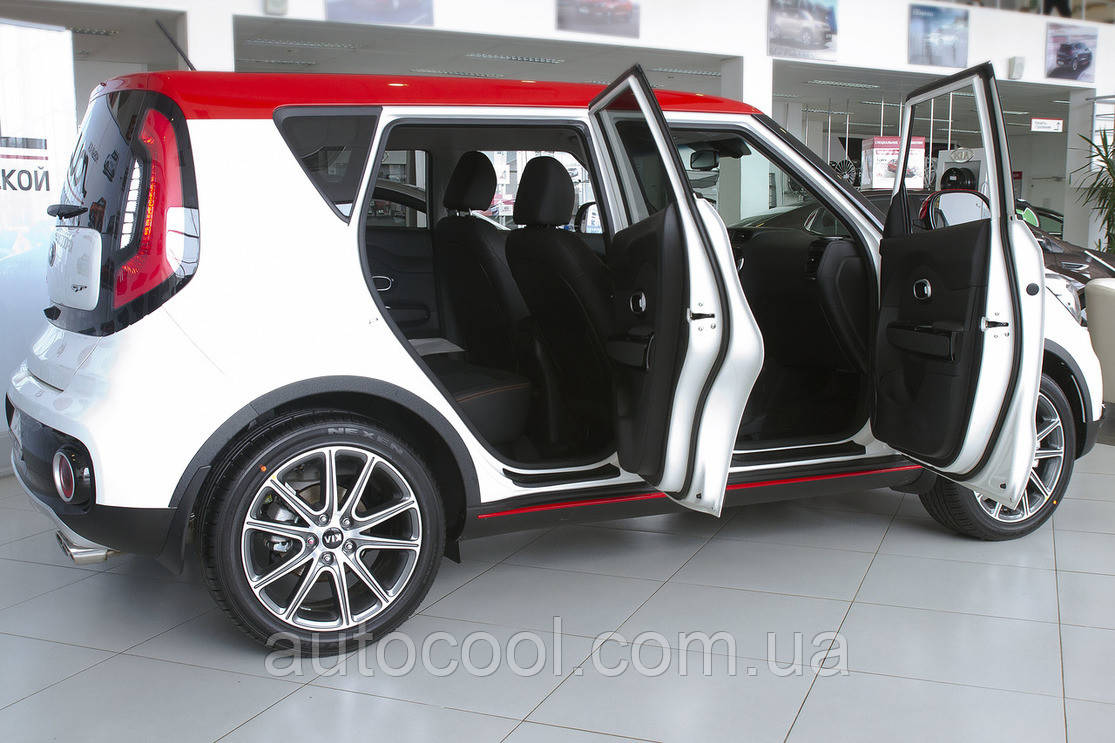 Накладки на внутрішні пороги дверей KIA Soul 2014+ р. в. Кіа Соул, фото 1