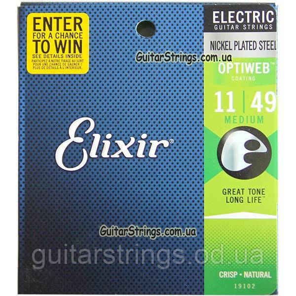 Струни Elixir 19102 Optiweb Nickel Plated Steel Medium 11-49