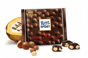 Шоколад Ritter Sport DARK WHOLE HAZELNUTS (цілісний лісовий горіх) Німеччина 100г