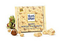 Шоколад Ritter Sport WHITE WHOLE HAZELNUTS (з цільним лісовим горіхом) Німеччина 100г