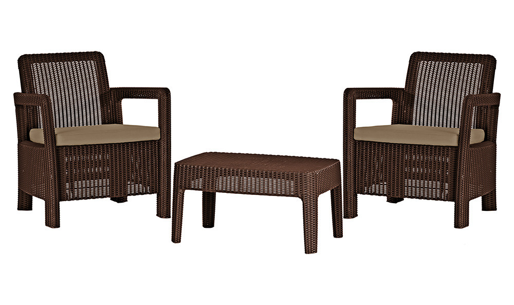 Комплект садових меблів Tarifa Balcony Set з текстилем пластик коричневий (Time Eco TM)