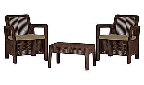 Комплект садових меблів Tarifa Balcony Set з текстилем пластик коричневий (Time Eco TM)