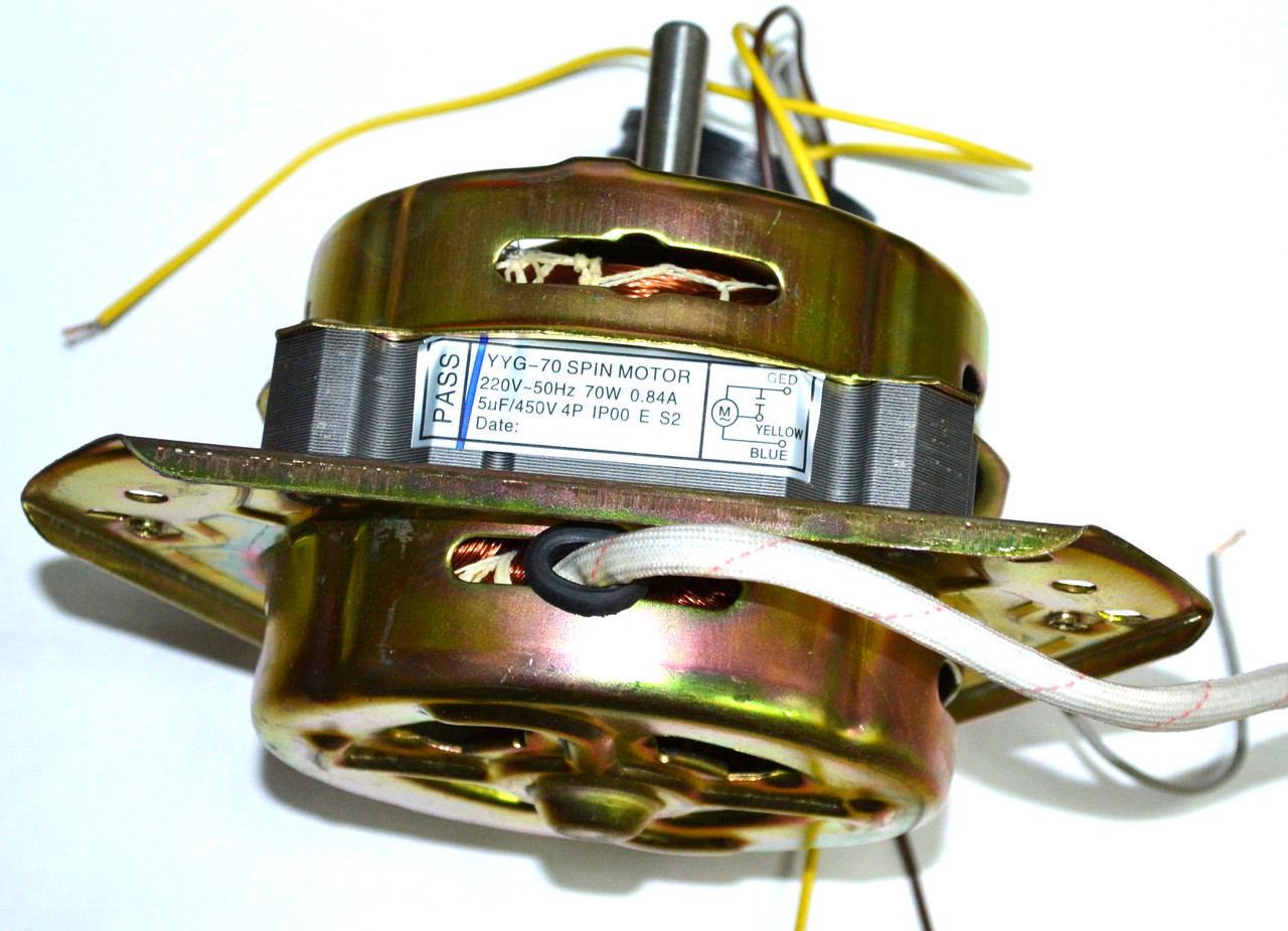 Мотор центрифуги (віджиму) для пральної машини напівавтомат Saturn YYG-70 (алюмінієва котушка)