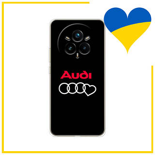 Чехол лого Ауди сердце для Реалми 14 Про Плюс / Чехол Audi Heart logo на Realme 14 Pro Plus