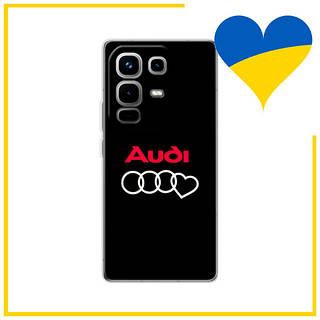 Чехол лого Ауди сердце для Инфиникс Ноут 50 Про / Чехол Audi Heart logo на Infinix Note 50 Pro
