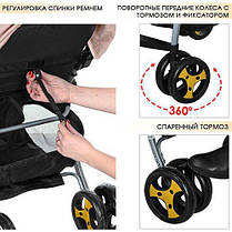 Прогулянкова коляска Gold Бежева (M 3429-15) з футкавером, фото 2