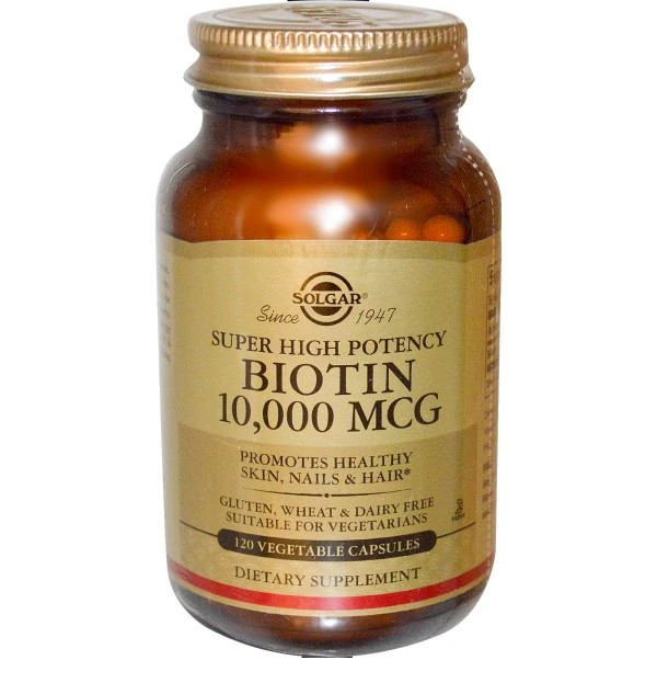 Біотин для росту волосся Biotin Солгар, 10000 мкг, 120 капсул