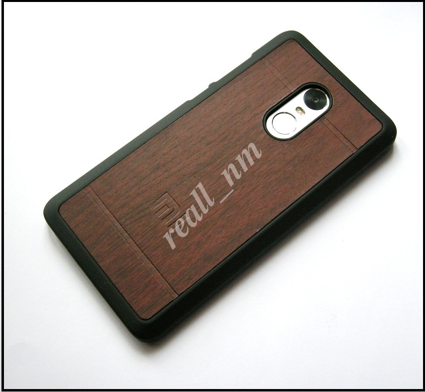 Чехол бампер для Xiaomi Note 4X, серия Wooden коричневый - фото 1 - id-p521271369