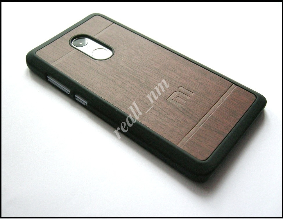 Чехол бампер для Xiaomi Note 4X, серия Wooden коричневый - фото 3 - id-p521271369