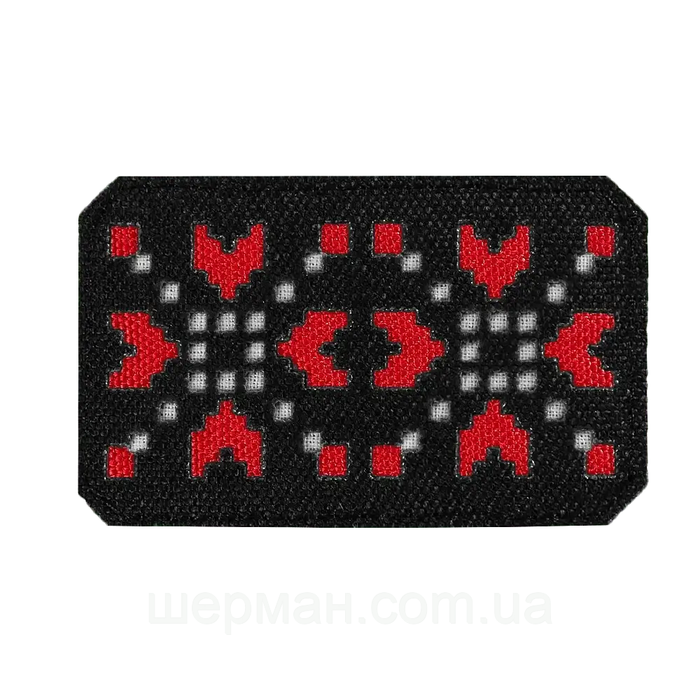 Патч LC Вишиванка (прямокутний) Чорний/Червоний