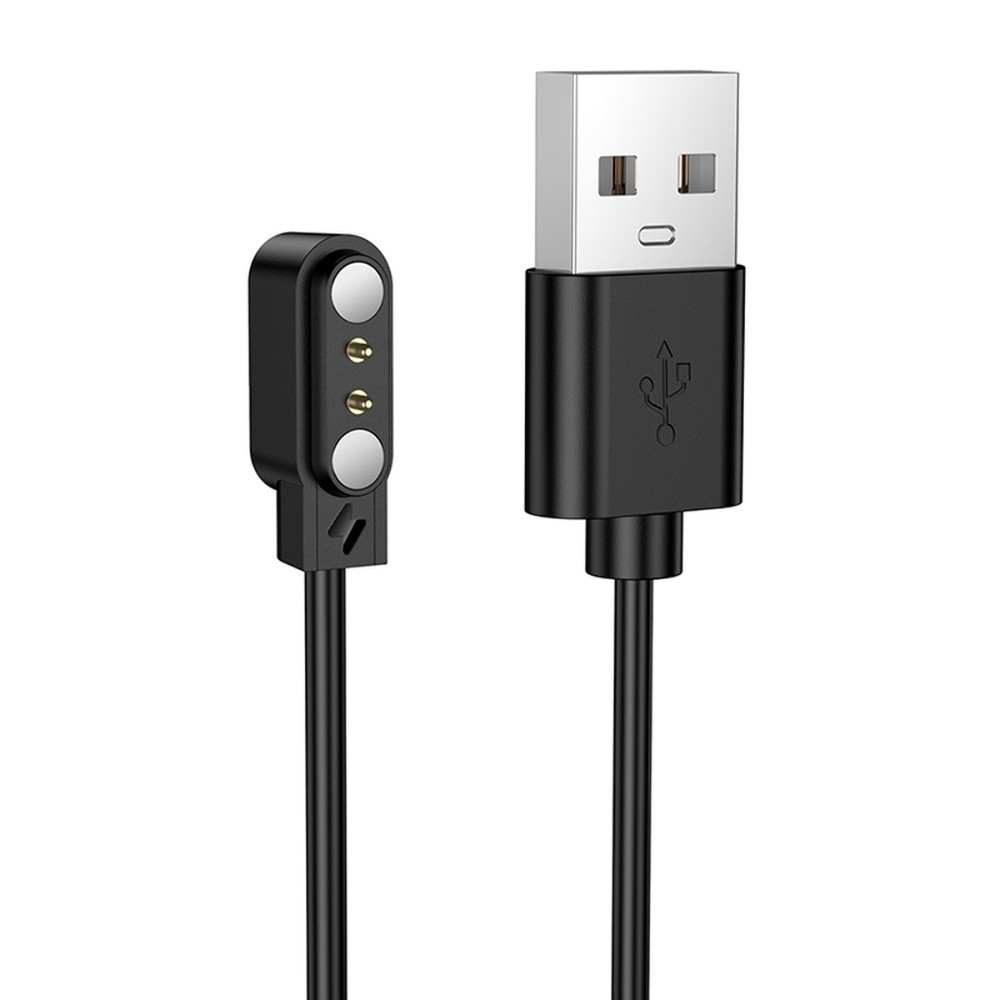 USB кабель Hoco Y39 черный для зарядки и синхронизации смарт часов универсальный 1 метр, фото 1