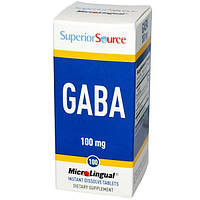 Superior Source, GABA, 100 мг, 100 миттєво розчиняються микротаблеток