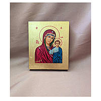 Писаная маленькая икона Казанской Божией Матери 10×12,5 см