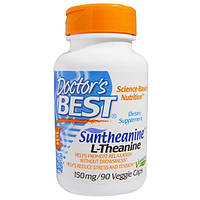 Doctors Best, Сантианин L-тианин, 150 мг, 90 капсул на растительной основе