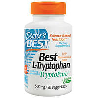 Doctors Best, Найкращий L-триптофан, 500 мг, 90 рослинних капсул