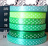 Стрічка атласна в горох колір No57 завширшки 1 см, фото 2