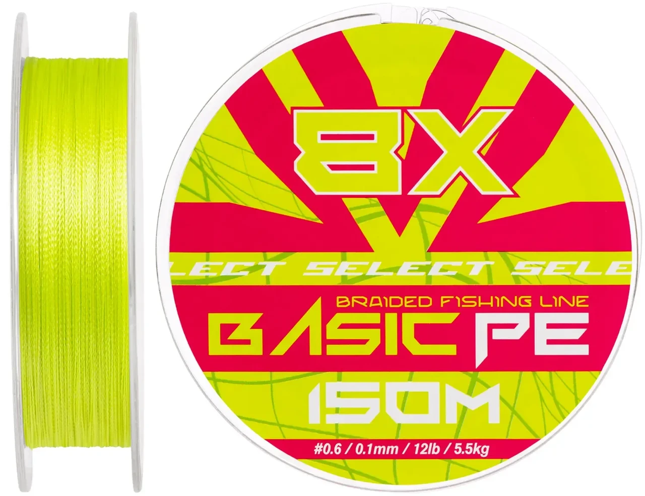 Шнур Select Basic PE 8X Light Green 150m #0.6/0.10mm 12lb/5.5kg (129359) 1870.31.37, фото 1