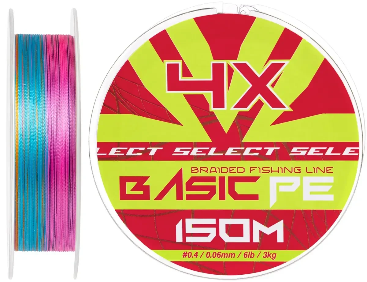 Шнур Select Basic PE 150m (разноцв.) 0.06mm 6lb/3kg (123675) 1870.30.89, фото 1
