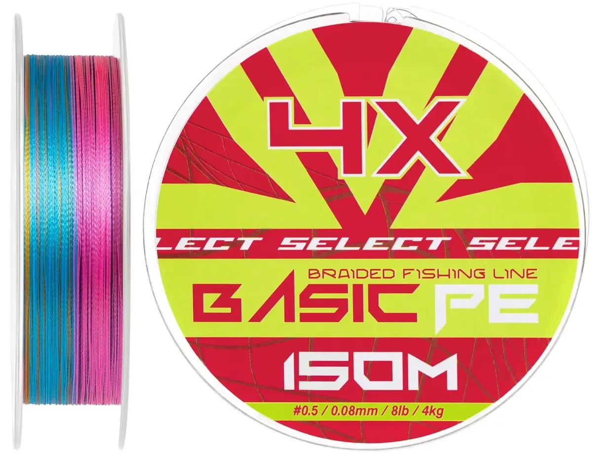 Шнур Select Basic PE Multicolor 150m 0.08mm 8lb/4kg (123676) 1870.30.90, фото 1