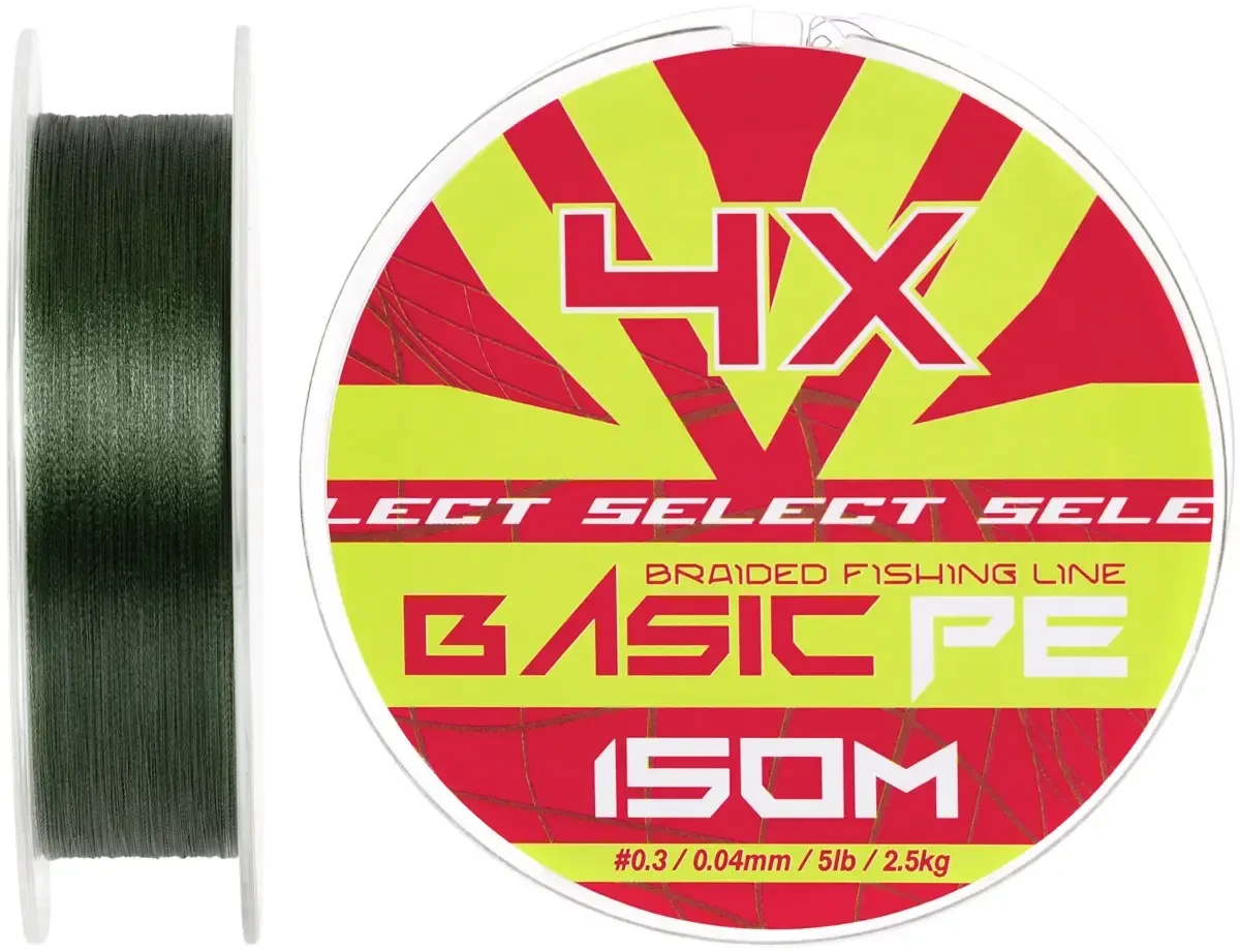 Шнур Select Basic PE Green 150m 0.04mm 5lb/2.5kg (99265) 1870.18.18, фото 1