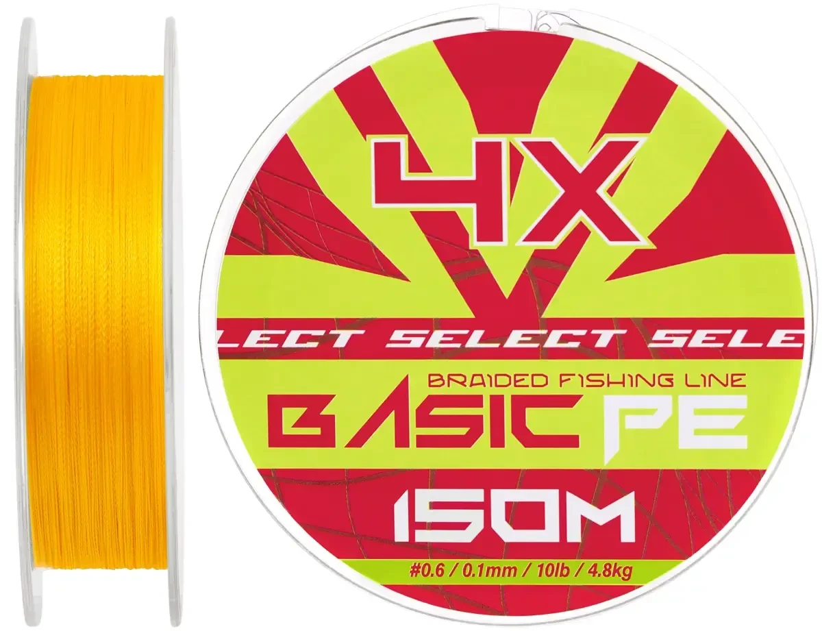 Шнур Select Basic PE Orange 150m 0.10mm 10lb/4.8kg (116630) 1870.27.71, фото 1