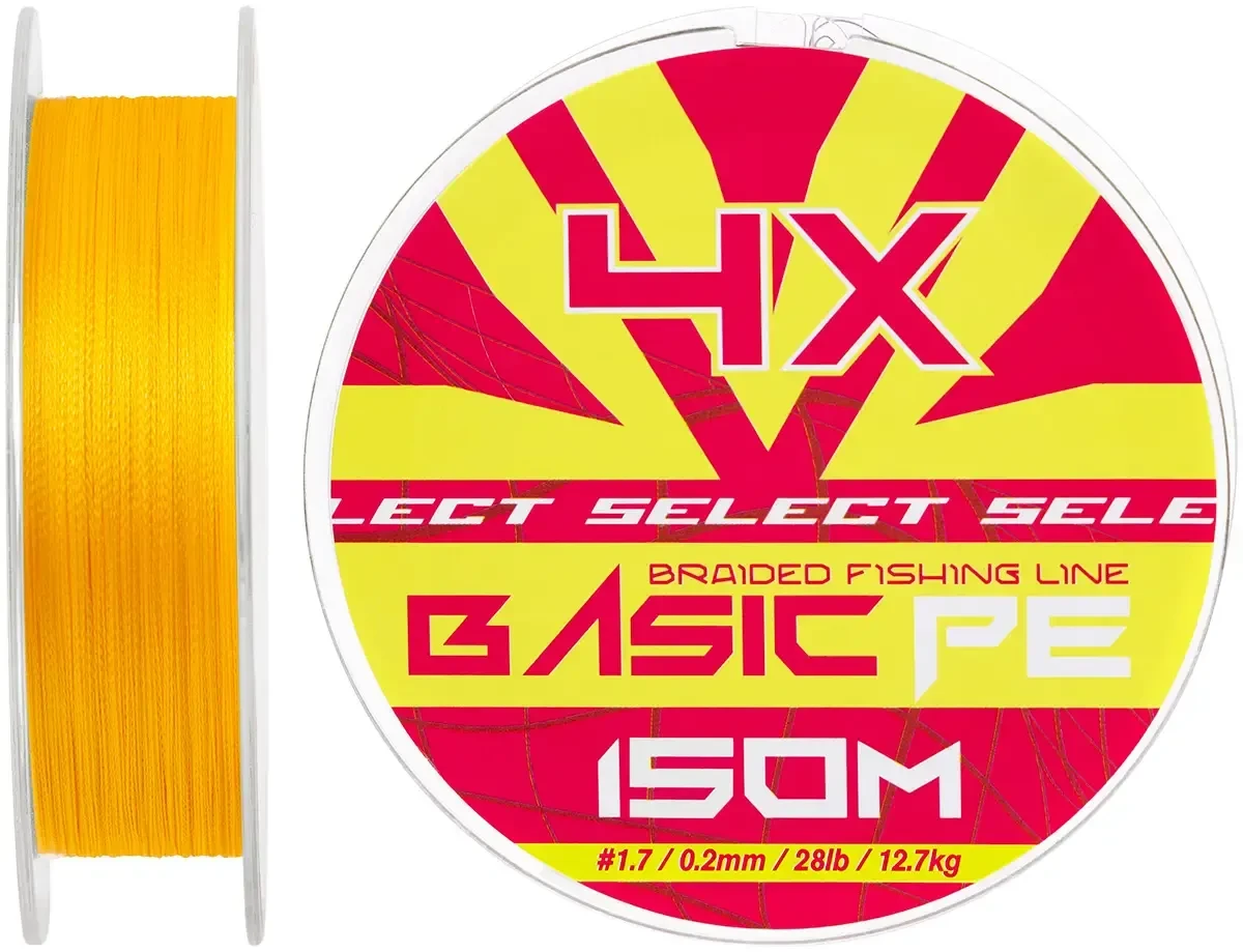 Шнур Select Basic PE Orange 150m 0.20mm 28lb/12.7kg (116635) 1870.27.76, фото 1