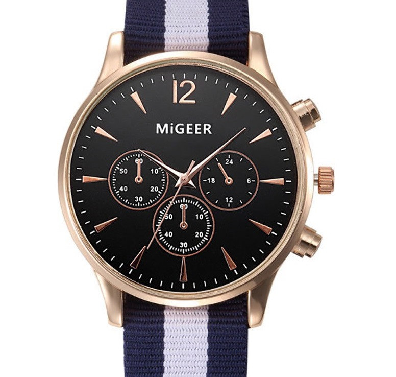 Кварцовий годинник MiGeer (black-gold) — гарантія 6 місяців