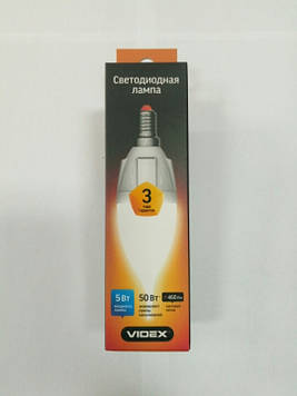 Світлодіодна лампа Videx VL-C37t-05143(5W LED С37 3000K 220V 460Лм)