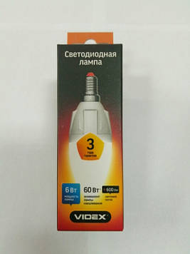 Світлодіодна лампа Videx VL-C37-06143(6W LED С37 3000K 220V 600Лм)