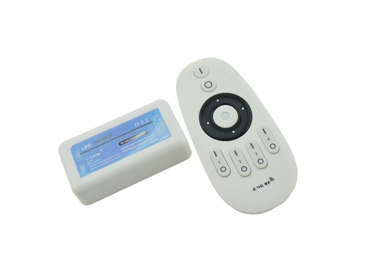 Радиодиммер RF DMR для LED стрічки 12В, 12A, 4 зоны, білий, радіоуправління (комплект 1 пульт + 1 блок диммера)
