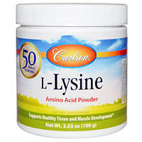 Carlson Labs, L-лизин, аминокислота в форме порошка, 100 г