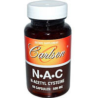 Carlson Labs, NAC, N-ацетилцистеин, 500 мг, 60 капсул