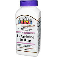 21st Century, L-аргинин, максимальная мощь, 1000 мг, 100 таблеток