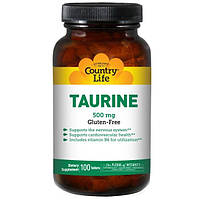 Country Life, Таурин, 500 мг, 100 таблеток