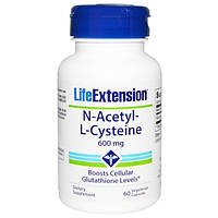 Life Extension, N-ацетил-L-цистеїн, 600 мг, 60 капсул вегетаріанських